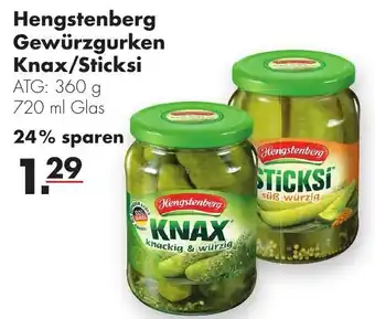 Handelshof Hengstenberg Gewürzgurken Knax/Sticksi 720 ml Glas Angebot