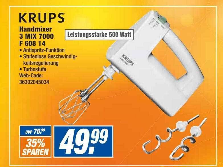 Krups handmixer 3 mix 7000 f 608 14 Angebot bei HEM Expert