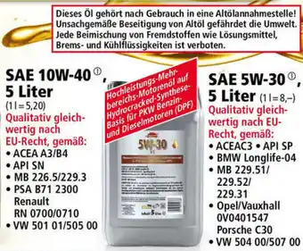 Norma Carfit SAE 10W-40, 5 Liter Angebot