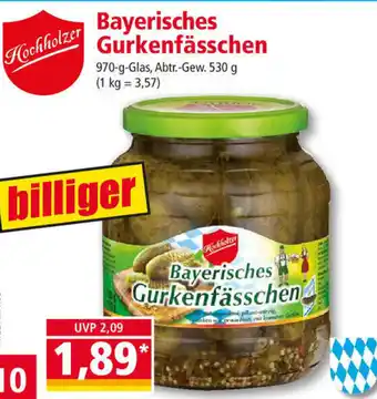 Norma Bayerisches Gurkenfässchen 970 g Glas Angebot