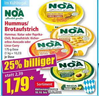 Norma NOA Hummus/Brotaufstrich 175 g Dose Angebot