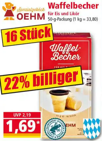 Norma Waffelbecher für Eis und Likör 50 g Packung Angebot