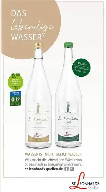 Ebl Naturkost St. leonhards wasser ist nicht gleich wasser Angebot