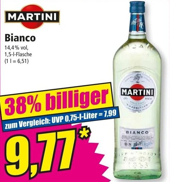 Martini Bianco 1,5 L Flasche Angebot bei Norma