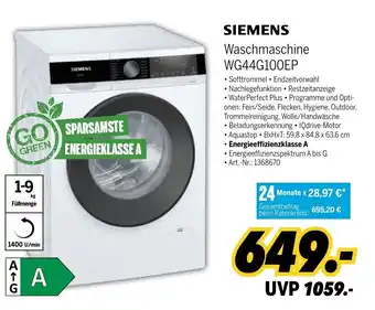 MEDIMAX Siemens Waschmaschine WG44G100EP Angebot