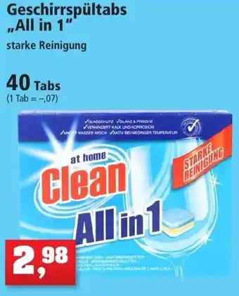 Thomas Philipps at home Clean Geschirrspültabs ,,All in 1" 40 Tabs Angebot