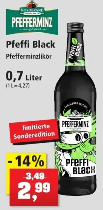 Thomas Philipps Nordbrand Pfefferminz Pfeffi Black 0,7 Liter Angebot