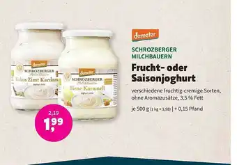 Aleco Biomarkt Schrozberger milchbauern frucht- oder saisonjoghurt Angebot