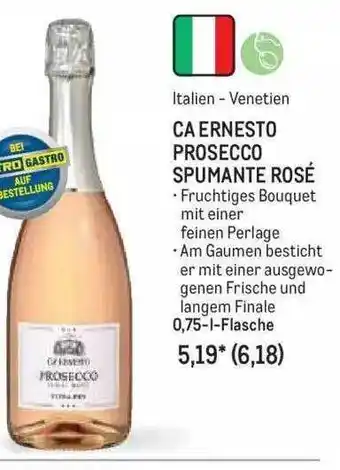 METRO Ca ernesto prosecco spumante rosé Angebot