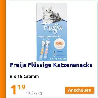 Action Freija flüssige katzensnacks Angebot