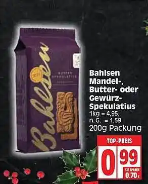 Edeka Bahlsen mandel-, butter- oder gewürz-spekulatius Angebot