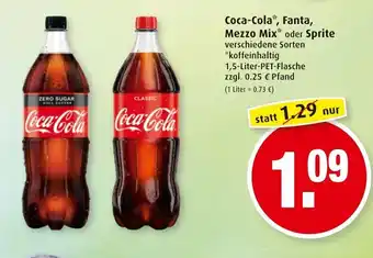 Markant Coca Cola, Fanta, Sprite oder Mezzo Mix 1,5L Angebot