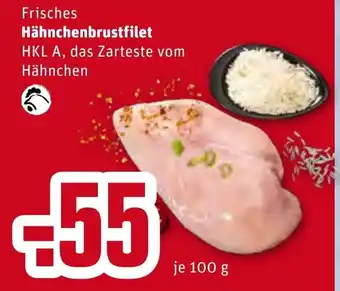 REWE Frisches Hähnchenbrustfilet 100g Angebot