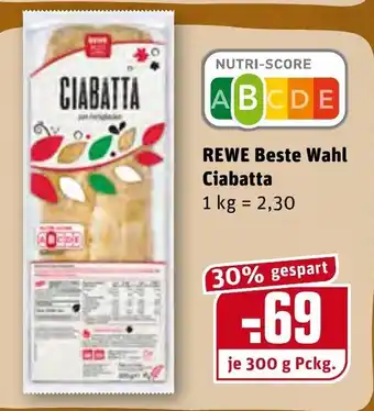 REWE Rewe Beste Wahl Ciabatta 300g Angebot