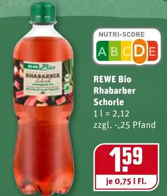 REWE Rewe Bio Rhabarber Schorle 0,75L Angebot