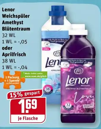 REWE Lenor Weichspüler Amethyst Blütentraum oder Aprilfrisch Angebot