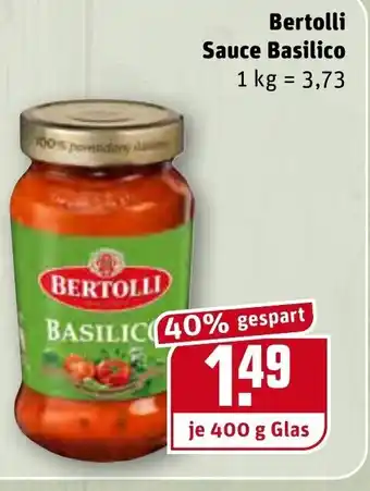 REWE Bertolli Sauce Basilico 400g Angebot