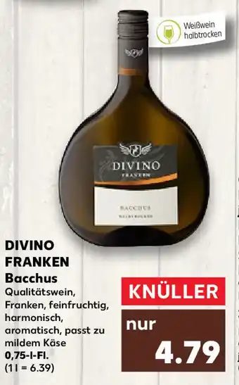Kaufland Divino Franken Bacchus 0,75 L-Fl. Angebot