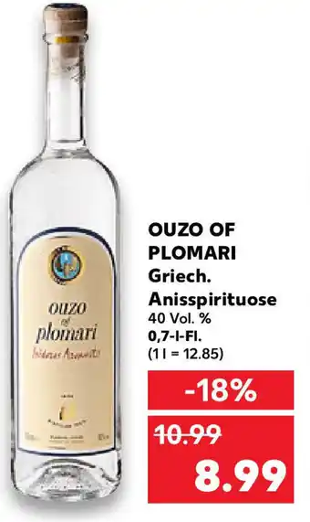 Kaufland Ouzo of Plomari Griech. Anisspirituose 0,7 L-Fl. Angebot