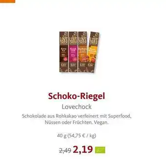 VollCorner Biomarkt Schoko-riegel lovechock Angebot