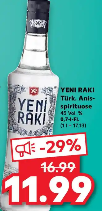 Kaufland Yeni Raki Türk. Anisspirituose 0,7 L-Fl. Angebot