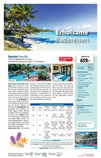 Lidl Reisen Spanien teneriffa Angebot