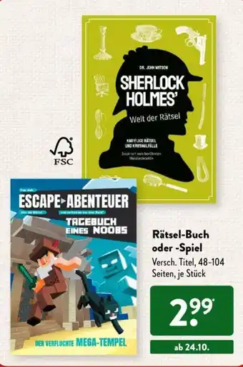 Aldi Süd Rätsel Buch oder Spiel Angebot