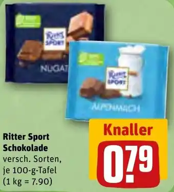 REWE Ritter Sport Schokolade 100 g Tafel Angebot