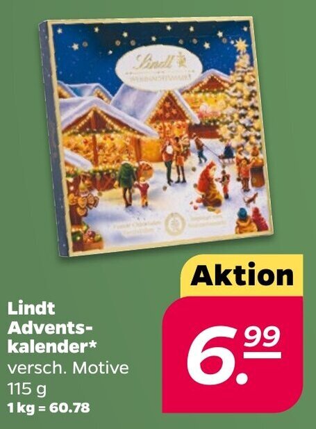 Lindt Adventskalender 115 g Angebot bei NETTO