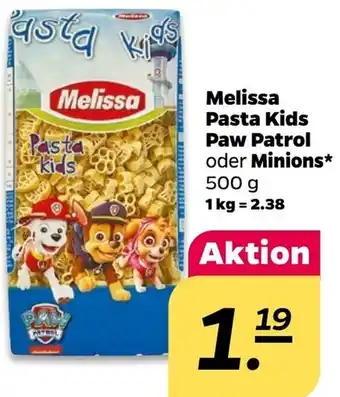 NETTO Melissa Pasta Kids Paw Patrol oder Minions 500 g Angebot