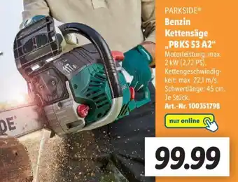 Lidl Parkside Benzin Kettensäge PBKS 53 A2 Angebot