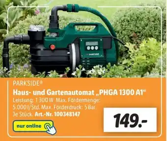 Lidl Parkside Haus und Gartenautomat ,,PHGA 1300 A1" Angebot