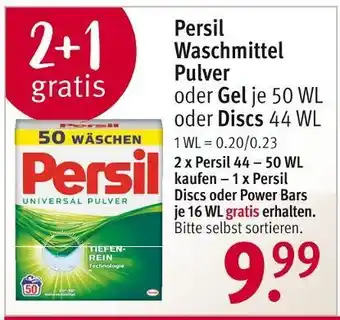 Rossmann Persil waschmittel, gel oder discs Angebot