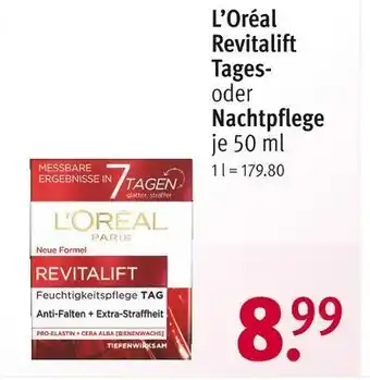 Rossmann L’oréal revitalift tages- oder nachtpflege Angebot