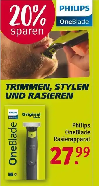 Rossmann Philips oneblade rasierapparat Angebot