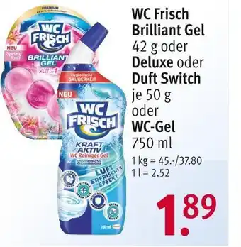 Rossmann Wc frisch brilliant gel, deluxe, duft switch oder wc-gel Angebot