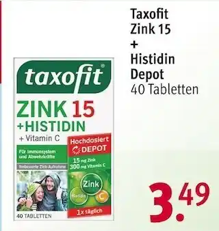 Rossmann Taxofit zink 15 + histidin depot Angebot