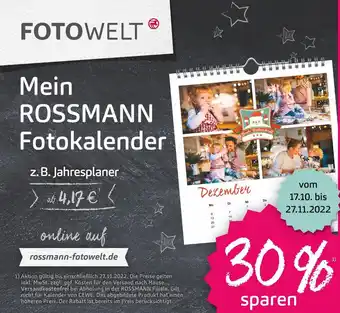 Rossmann Fotowelt fotokalender Angebot