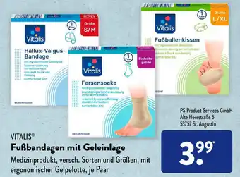 Aldi Süd Vitalis Fußbandagen mit Geleinlage Angebot