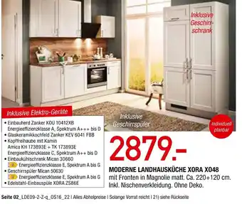 Osca Möbel Xora moderne landhausküche xo48 Angebot