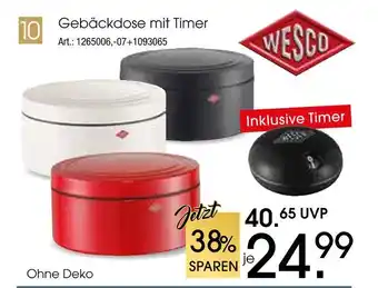 Zurbrüggen Wesco gebäckdose mit timer Angebot