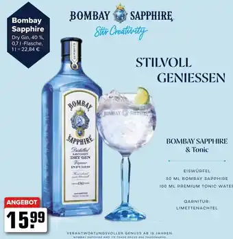 Logo Getränkemarkt Bombay Sapphire London Dry Gin 0,7 L Angebot