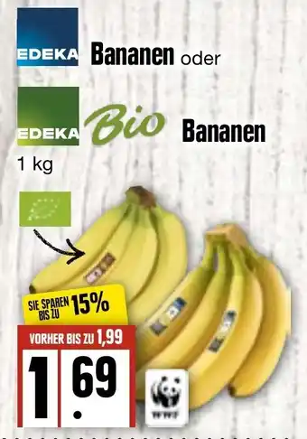 Edeka Frischemarkt Edeka Bananen oder Edeka Bio Bananen 1 kg Angebot