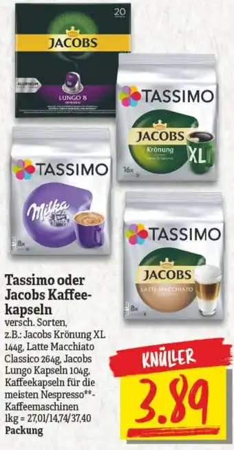 NP Discount Tassimo oder Jacobs Kaffeekapseln Angebot