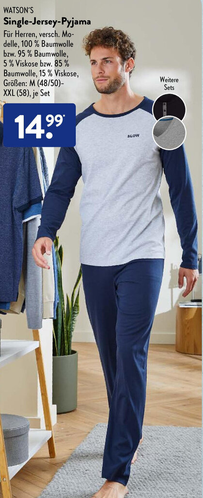 Watson's Single Jersey Pyjama Angebot bei Aldi Süd