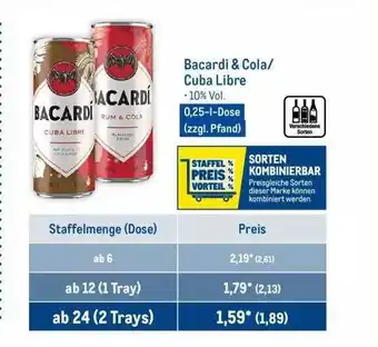 METRO Bacardi & cola cuba libre Angebot