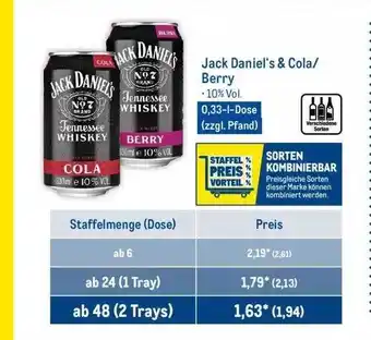 METRO Jack daniel's & cola berry Angebot