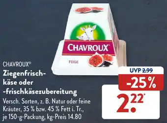 Aldi Süd Chavroux Ziegenfrischkäse oder frischkäsezubereitung Angebot