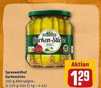 REWE Spreewaldhof gurkensticks Angebot