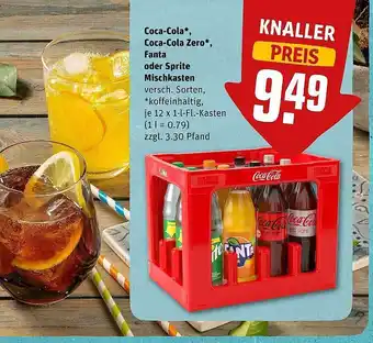 REWE Cola-cola, coca-cola zero, fanta oder sprite mischkasten Angebot